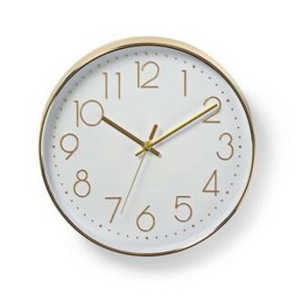 Nedis Wandklok | Diameter: 300 mm | Kunststof | Goud / Wit