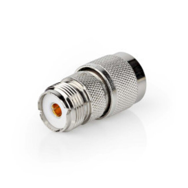 Satelliet- en Antenne-Adapter | N-Male | PL259 Female | Vernikkeld | 75 Ohm | Recht | Metaal | Zilver | 10 Stuks | Envelop