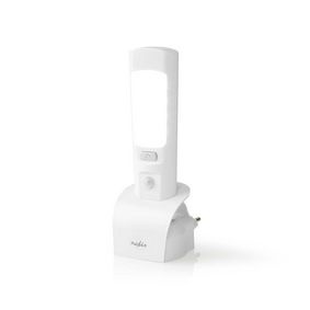 Nedis LED-Oriëntatielicht en Zaklamp - Netvoeding - 220 - 240 V AC 50 Hz - 1.3 W - Oplaadbaar - Lichtbereik: 3 m - Stralingshoek: 71 ° - LED-zaklamp