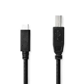 Nedis USB-Kabel | USB 2.0 | USB-C™ Male | USB-B Male | 480 Mbps | Vernikkeld | 2.00 m | Rond | PVC | Zwart | Doos