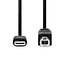 USB-Kabel | USB 2.0 | USB-C™ Male | USB-B Male | 480 Mbps | Vernikkeld | 2.00 m | Rond | PVC | Zwart | Doos