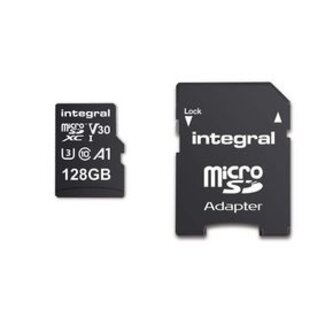 Integral 128 GB High Speed microSDHC/XC V30 UHS-I U3-geheugenkaart