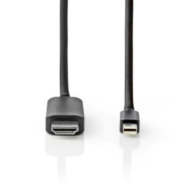 Mini DisplayPort-Kabel | DisplayPort 1.4 | Mini-DisplayPort Male | HDMI™ Connector | 48 Gbps | Vernikkeld | 2.00 m | Rond | PVC | Zwart | Polybag