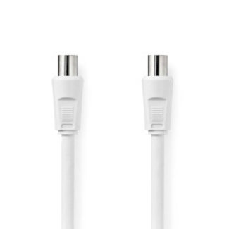 Nedis Coaxkabel | IEC (Coax) Male | IEC (Coax) Female | Vernikkeld | 90 dB | 75 Ohm | Dubbel Afgeschermd | 3.00 m | Rond | PVC | Wit | Label