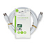 Coaxkabel | IEC (Coax) Male | IEC (Coax) Female | Vernikkeld | 90 dB | 75 Ohm | Dubbel Afgeschermd | 3.00 m | Rond | PVC | Wit | Label