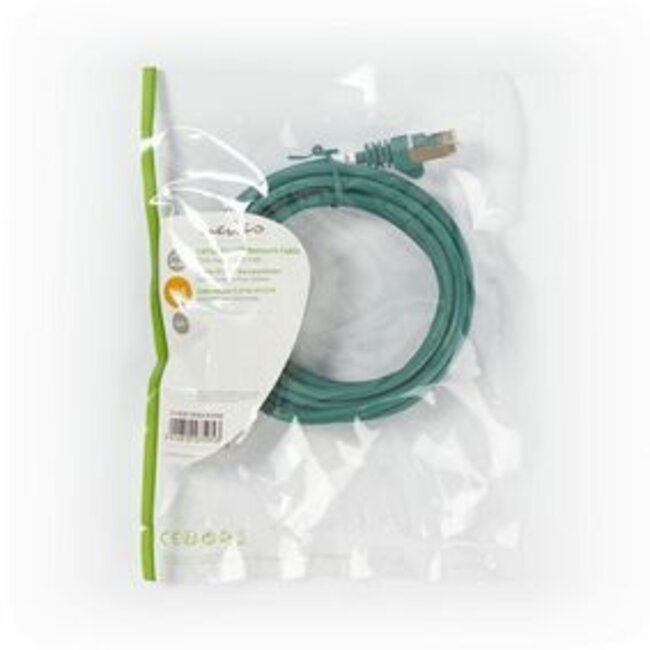 CAT5e Netwerkkabel | SF/UTP | RJ45 Male | RJ45 Male | 3.00 m | Rond | PVC | Groen | Polybag