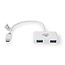 USB Multi-Port Adapter | USB 3.1 Gen1 | USB-C™ Male | 2x USB-A | 1000 Mbps | 0.20 m | Rond | Verguld | PVC | Wit | Window Box