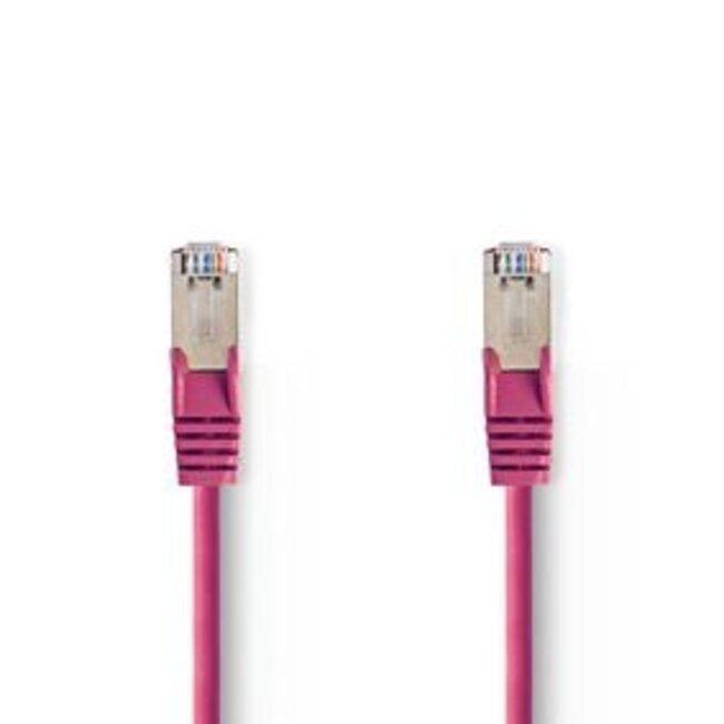 CAT5e Netwerkkabel | SF/UTP | RJ45 Male | RJ45 Male | 3.00 m | Rond | PVC | Roze | Polybag