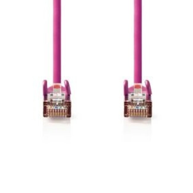 CAT5e Netwerkkabel | SF/UTP | RJ45 Male | RJ45 Male | 3.00 m | Rond | PVC | Roze | Polybag