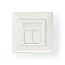 Netwerk Wanddoos | Inbouw | 2 poort(en) | CAT6a | Recht | Female | Goud Verguld | PVC | Wit | Polybag