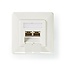 Netwerk Wanddoos | Inbouw | 2 poort(en) | CAT6a | Recht | Female | Goud Verguld | PVC | Wit | Polybag