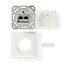 Netwerk Wanddoos | Inbouw | 2 poort(en) | CAT6a | Recht | Female | Goud Verguld | PVC | Wit | Polybag