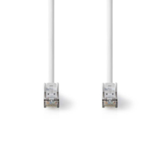 Cat 8.1 Netwerkkabel | S/FTP | RJ45 Male | RJ45 Male | 5.00 m | Rond | LSZH | Wit | Label