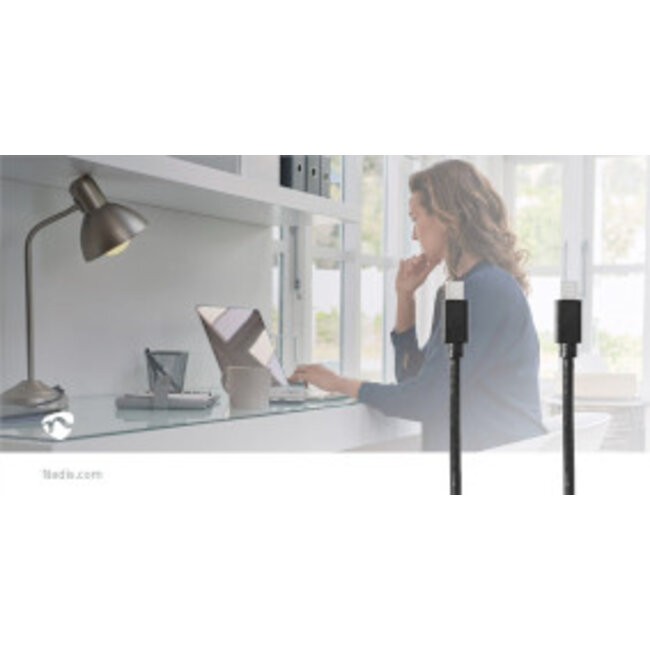 Mini DisplayPort-Kabel | DisplayPort 1.4 | Mini-DisplayPort Male | Mini-DisplayPort Male | 48 Gbps | Vernikkeld | 2.00 m | Rond | PVC | Zwart | Blister