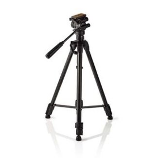 Nedis Statief | Maximaal draagvermogen: 3.0 kg | Minimale werkhoogte: 60.0 cm | Maximale werkhoogte: 165.0 cm | 3 Segmenten | Pan & Tilt | Inclusief reistas | Zelfnivellerende voeten | ABS / Aluminium | Zwart