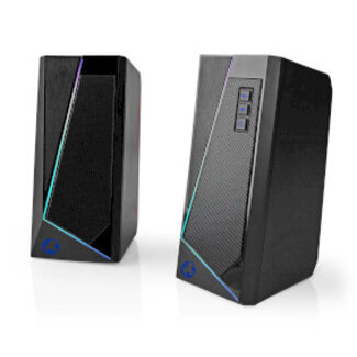 Nedis Gaming Speaker | Speaker-kanalen: 2.0 | USB Gevoed | 3,5 mm Male | 18 W | LED | Volumebediening