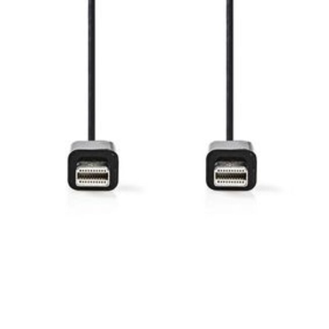 Mini DisplayPort-Kabel | DisplayPort 1.2 | Mini-DisplayPort Male | Mini-DisplayPort Male | 21.6 Gbps | Vernikkeld | 1.00 m | Rond | PVC | Zwart | Polybag