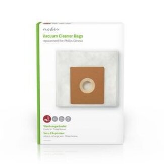 Nedis Stofzuigerzak | 4 Stuks | Synthetisch | Meest verkocht voor: Philips | Wit