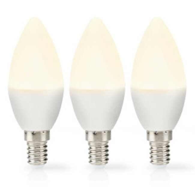 LED-Lamp E14 | Kaars | 2.8 W | 250 lm | 2700 K | Warm Wit | Frosted | 3 Stuks
