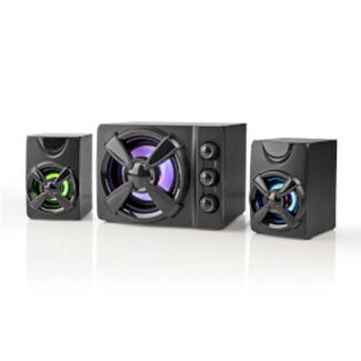 Nedis Gaming Speaker | Speaker-kanalen: 2.1 | USB Gevoed | 3,5 mm Male | 33 W | LED | Volumebediening