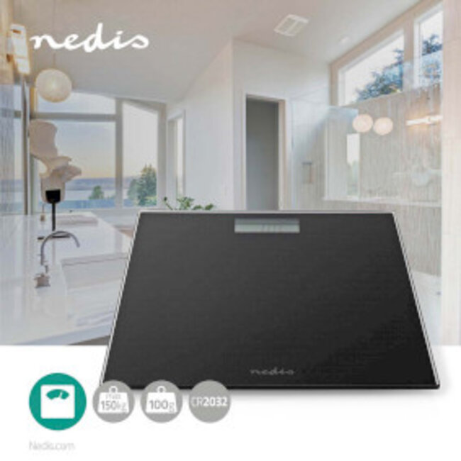 Personenweegschaal | Digitaal | Zwart | Gehard Glas | Maximaal weegvermogen: 150 kg