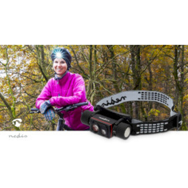 LED hoofdlamp | Batterij Gevoed / USB Gevoed | 3.7 V DC | Incl. batterij(en) | Oplaadbaar | Nominale lichtstroom: 1000 lm | Lichtbereik: 180 m