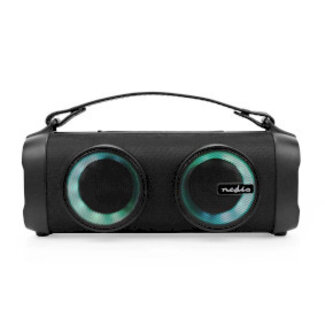 Nedis Bluetooth® Party Boombox | 5 uur | 2.0 | 24 W | Media afspeelmogelijkheden: AUX / USB | Koppelbaar | Handgreep | Feestverlichting | Zwart