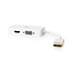 DisplayPort-Adapter | DisplayPort Male | DVI-D 24+1-Pins Female / HDMI™ Female / VGA Female 15p | 4K@60Hz | Verguld | Schakelbaar | 0.20 m | Rond | ABS | ABS | Wit | Blister