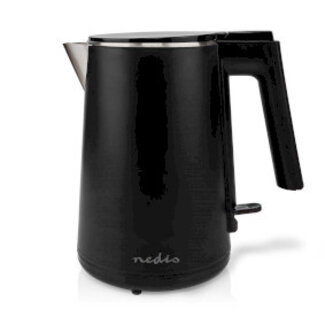 Nedis Waterkoker | 1.0 l | Kunststof | Zwart | 360 graden draaibaar | Verborgen verwarmingselement | Strix®-controller | Droogkookbeveiliging