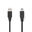 USB-Kabel | USB 2.0 | USB-A Male | USB Mini-B 5-Pins Male | 480 Mbps | Vernikkeld | 3.00 m | Rond | PVC | Zwart | Label
