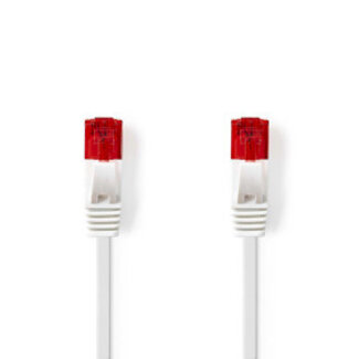 Nedis CAT6 Netwerkkabel | RJ45 Male | RJ45 Male | U/UTP | 0.50 m | Snagless | Plat | PVC | Wit | Label