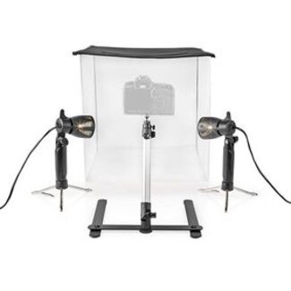 Nedis Fotostudioset | 400 lm | Opvouwbaar | Achtergronden inbegrepen | Inclusief reistas | Zwart