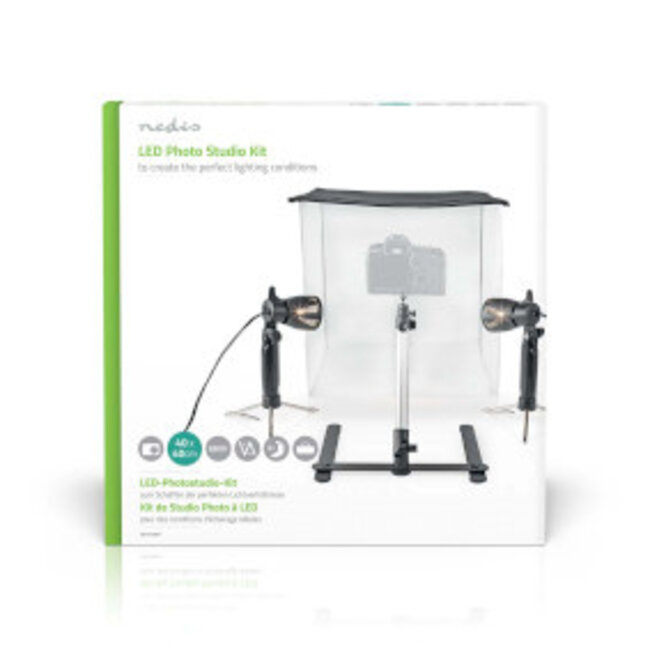 Fotostudioset | 400 lm | Opvouwbaar | Achtergronden inbegrepen | Inclusief reistas | Zwart