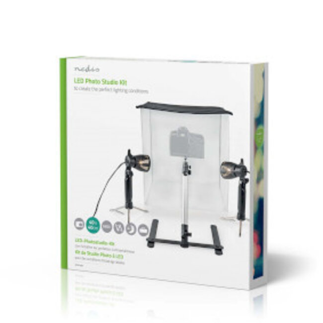 Fotostudioset | 400 lm | Opvouwbaar | Achtergronden inbegrepen | Inclusief reistas | Zwart