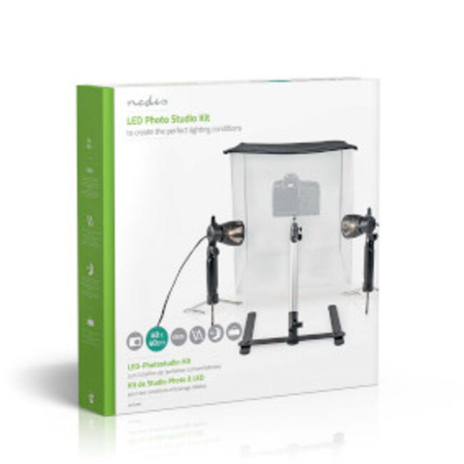 Fotostudioset | 400 lm | Opvouwbaar | Achtergronden inbegrepen | Inclusief reistas | Zwart