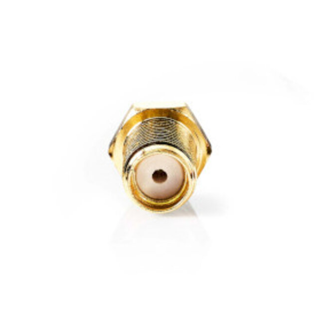 SMA-Connector | Recht | Female | Verguld | 50 Ohm | Krimp | Diameter kabelinvoer: 2.55 mm | Metaal | Goud | 2 Stuks | Doos