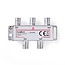 CATV-Splitter | 5 - 1000 MHz | Tussenschakeldemping: 8.0 dB | Outputs: 4 | 75 Ohm | Zink Legering