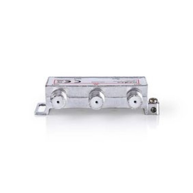 CATV-Splitter | 5 - 1000 MHz | Tussenschakeldemping: 8.0 dB | Outputs: 4 | 75 Ohm | Zink Legering