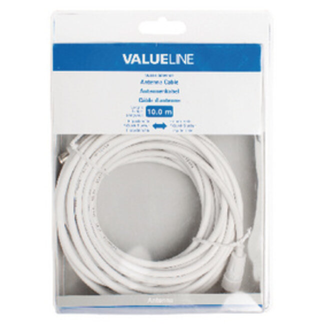 Antennekabel F-Male Quick - F-Male Quick 10.0 m Wit