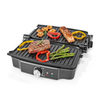 Nedis Contact Grill | 1500 W | 27.8 x 17 cm | Regelbare temperatuur | Kunststof / Roestvrij Staal