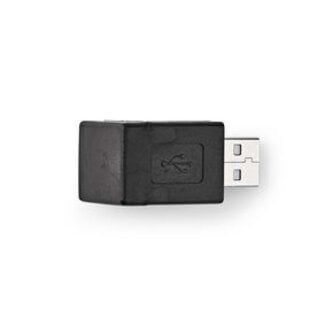 Nedis USB-A Adapter | USB 2.0 | USB-A Male | USB-A Female | 480 Mbps | Rond | Vernikkeld | PVC | Zwart | Doos