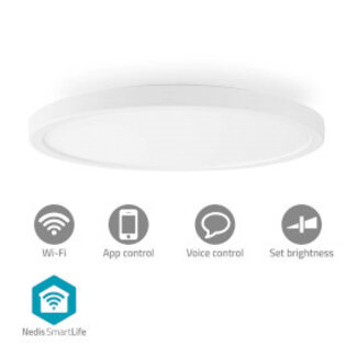 Nedis SmartLife Plafondlamp | Wi-Fi | RGB / Warm tot Koel Wit | Rond | Diameter: 290 mm | 1800 lm | 2700 - 6500 K | IP20 | Energieklasse: F | Android™ / IOS