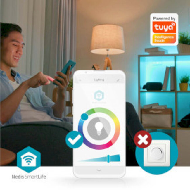 SmartLife Plafondlamp | Wi-Fi | RGB / Warm tot Koel Wit | Rond | Diameter: 290 mm | 1800 lm | 2700 - 6500 K | IP20 | Energieklasse: F | Android™ / IOS