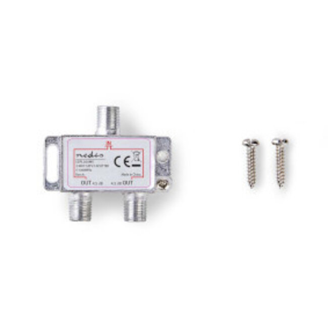 CATV-Splitter | 5 - 1000 MHz | Tussenschakeldemping: 4.2 dB | Outputs: 2 | 75 Ohm | Zink