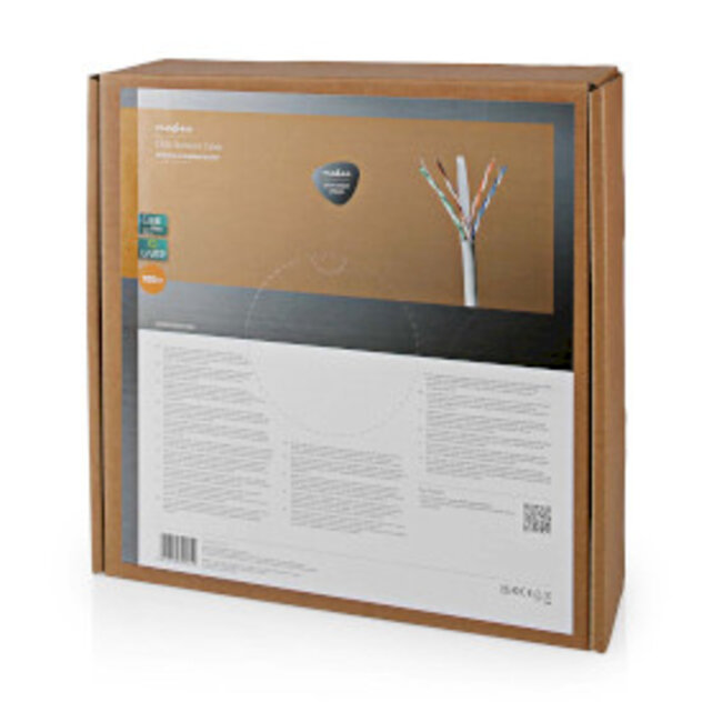 Netwerk Kabel Rol | CAT6 | Solid | U/UTP | CCA | 100.0 m | Binnenshuis | Rond | PVC | Grijs | Gift Box