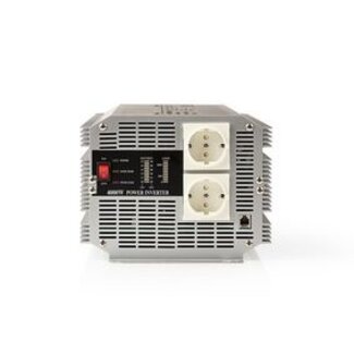 Nedis Inverter Gemodificeerde Sinusgolf | Ingangsvoltage: 12 V DC | Apparaat stroomoutput: Type F (CEE 7/3) | 230 V AC 50 Hz | 4000 W | Piekvermogen: 8000 W | Screw Terminal | Zilver