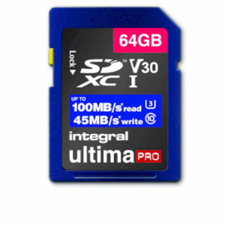 Integral High Speed SDHC/XC V30 UHS-I U3 64GB SD Geheugenkaart