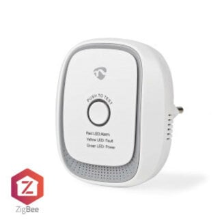 Nedis SmartLife Gasdetector | Zigbee 3.0 | Netvoeding | Levenscyclus sensor: 5 Jaar | EN 50194-1:2009 | Android™ / IOS | Met testknop | 75 dB | Wit