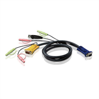 Aten ATEN 2L-5303U KVM kabel VGA, USB en audio, zwart, 3 m