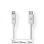 Lightning Kabel | USB 2.0 | Apple Lightning 8-Pins | USB-C™ Male | 480 Mbps | Vernikkeld | 1.00 m | Rond | PVC | Wit | Label